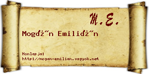Mogán Emilián névjegykártya
